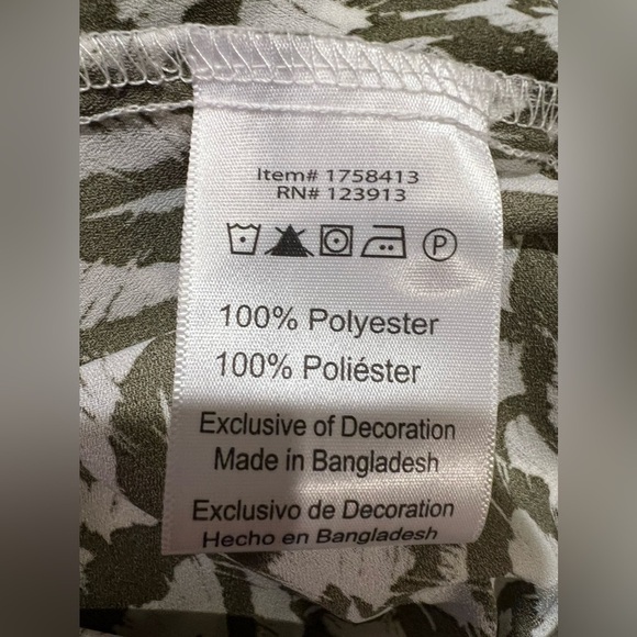 Jachs Girlfriend Womens Green and White 3/4 Sleeve Blouse Top Large NWT - Picture 8 of 9